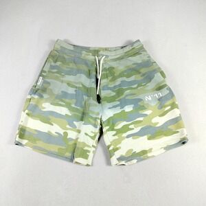 ElevenParis Shorts Mens Medium Leaf Green Camo Drawstring Cotton Casual 22S1JS01